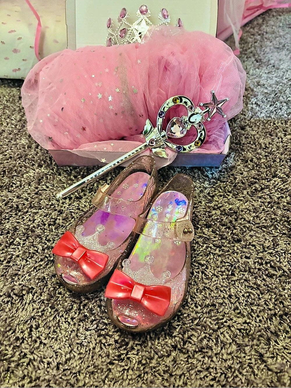Kids Pink Bow Dress-Up Shoes